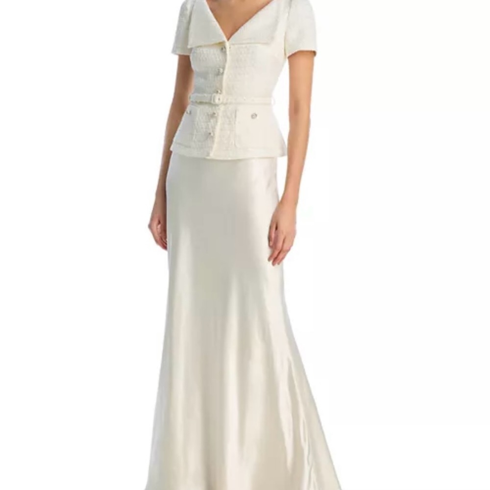 SELF-PORTRAIT
Belted embellished bouclé and satin maxi dress